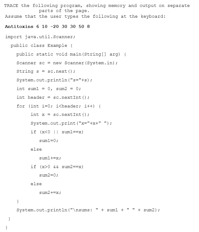 Solved TRACE the following program, showing memory and | Chegg.com