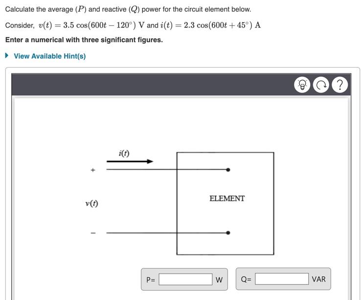 Solved Calculate the average (P) and reactive (Q) power for | Chegg.com