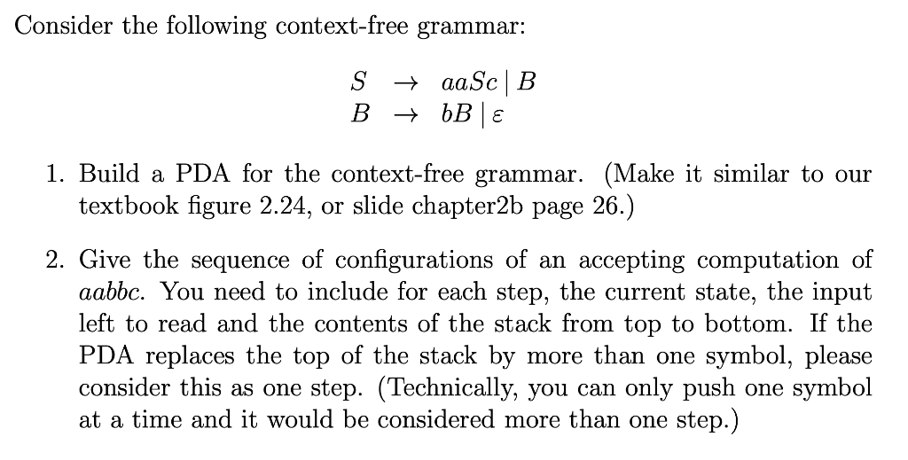 Solved Consider The Following Context-free Grammar: | Chegg.com