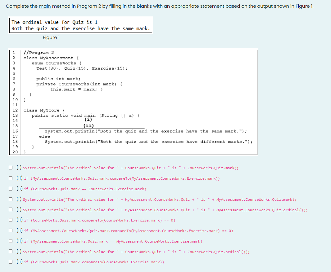 Solved Complete the main method in Program 2 by filling in | Chegg.com