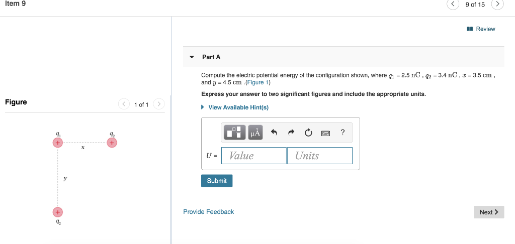 Solved Item 9 Review Part A Compute the electric | Chegg.com