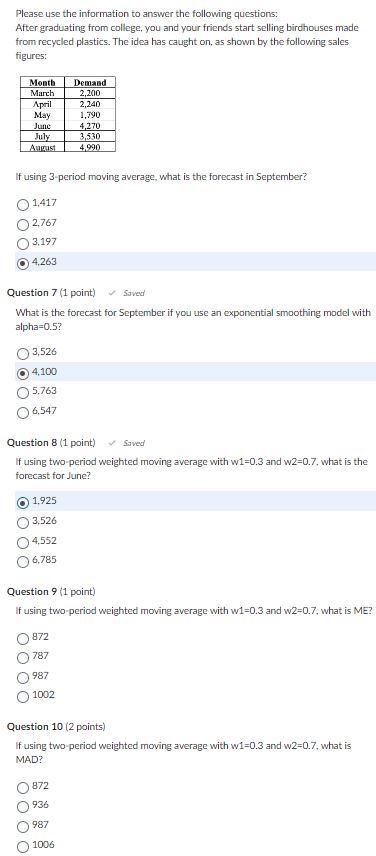 Solved If using two-period weighted moving average with | Chegg.com