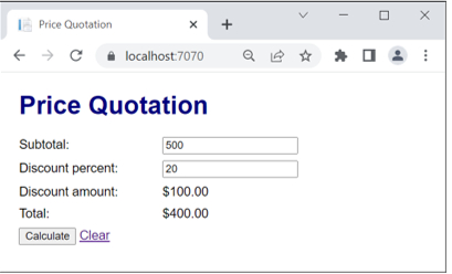 Solved Project 1 ﻿ Build the Price Quotation app in Visual | Chegg.com