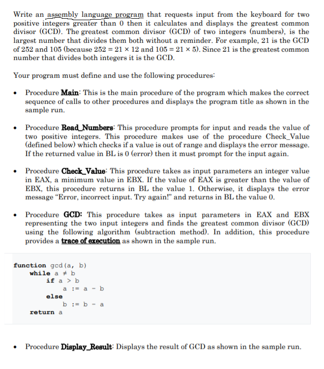 Solved Write an assembly language program that requests | Chegg.com