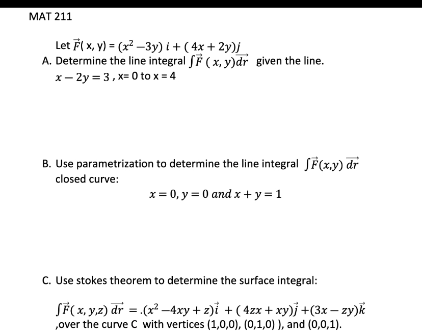 Solved Let F X Y X2−3y I 4x 2y J A Determine The Line