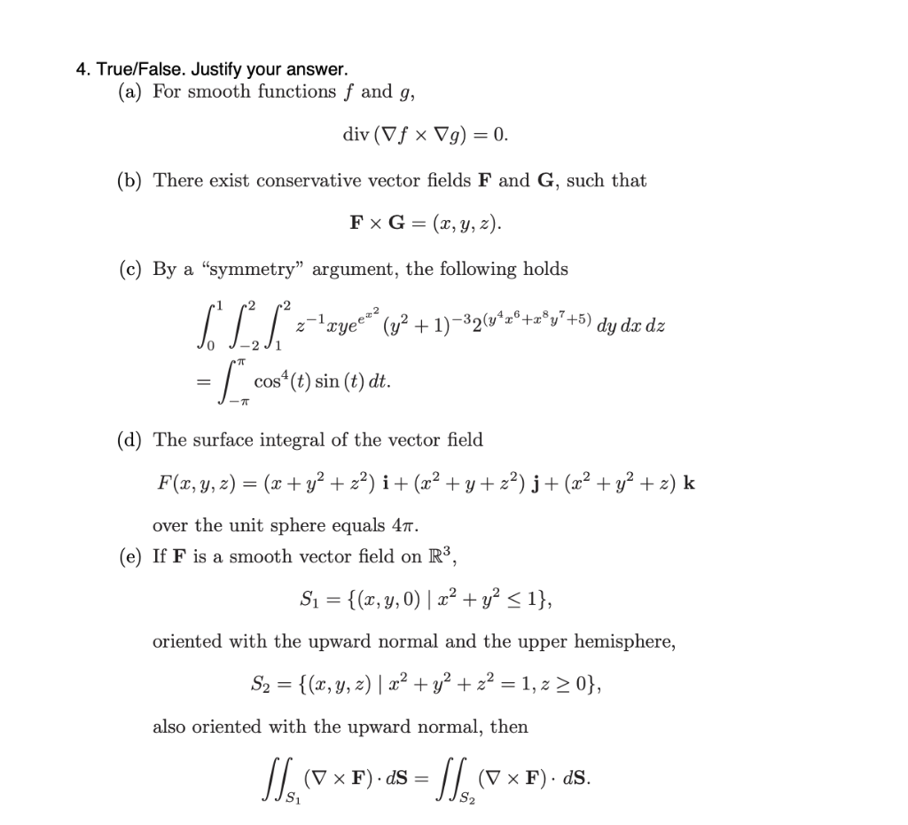 4 True False Justify Your Answer A For Smooth Chegg Com