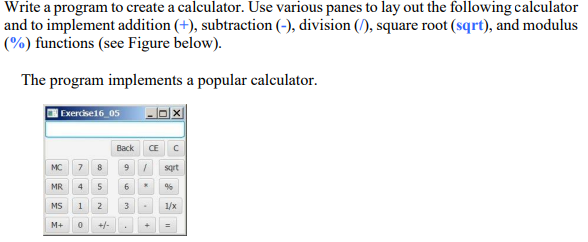 Solved Write A Program To Create A Calculator. Use Various | Chegg.com