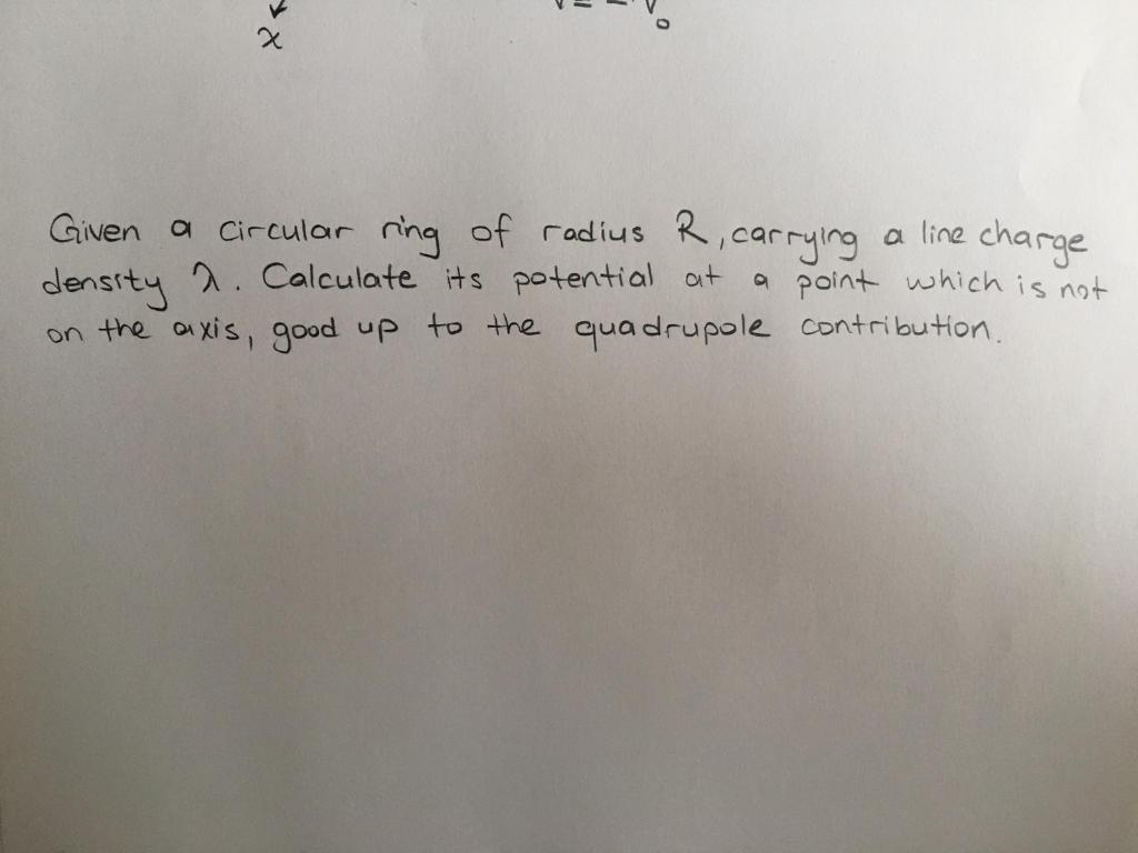 Solved 2 1 charge Given a circular ring of radius R, | Chegg.com