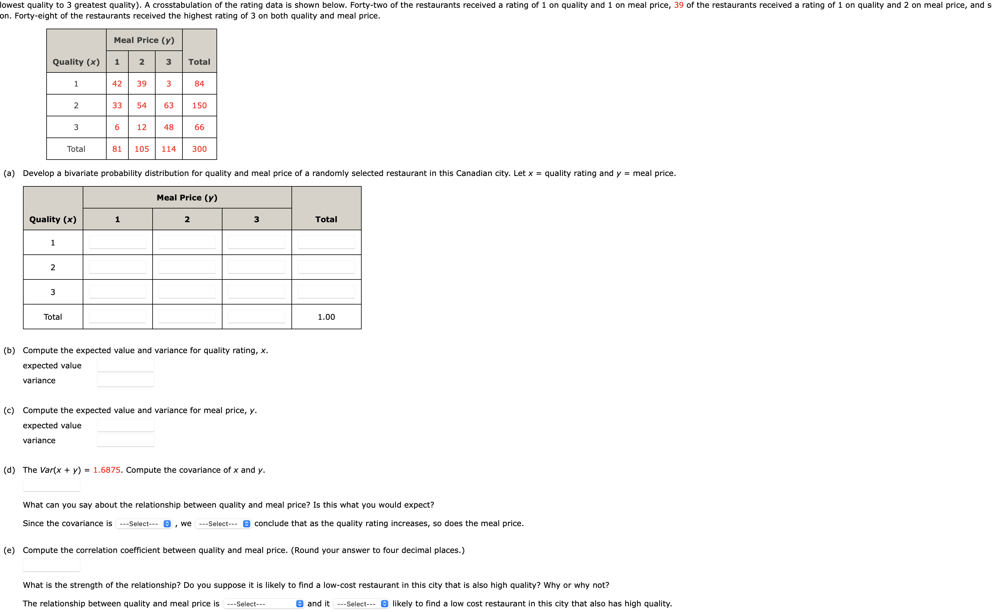 Solved (b) Compute The Expected Value And Variance For | Chegg.com