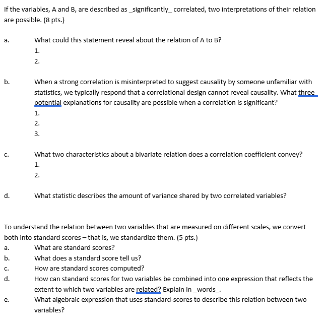 Solved If the variables, A and B, are described as | Chegg.com