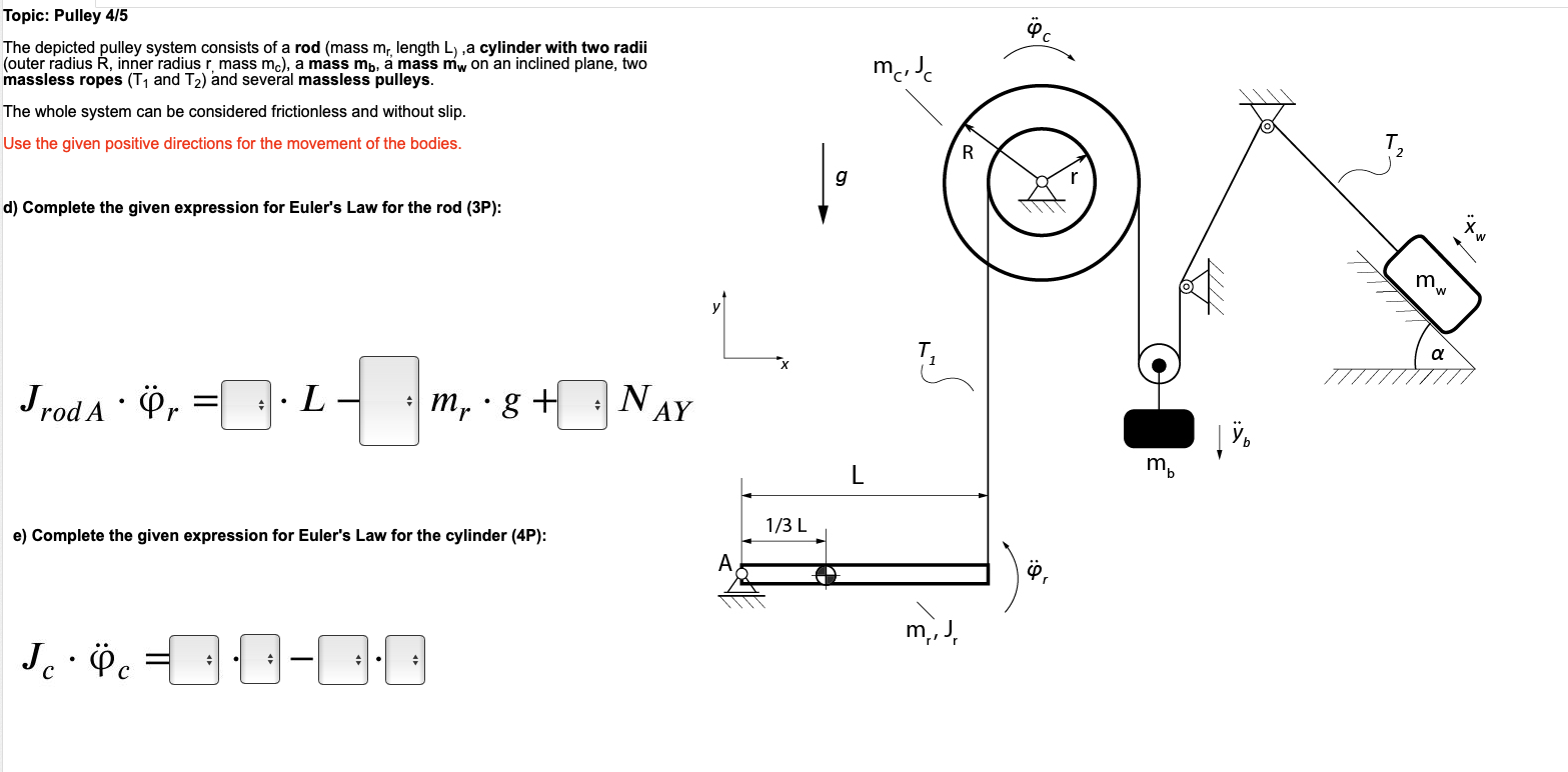 Solved Topic: Pulley 4/5 The depicted pulley system consists | Chegg.com