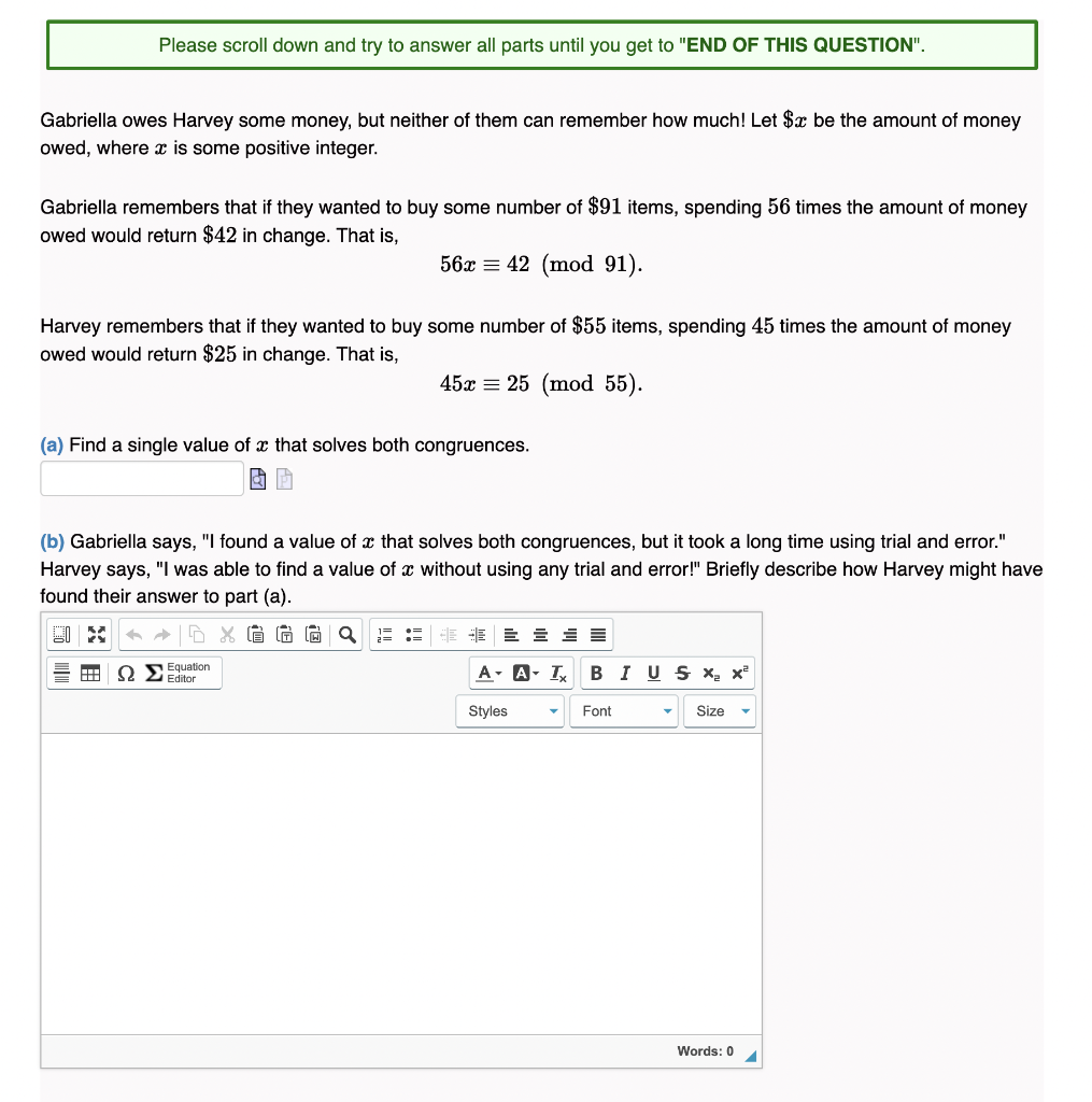 Solved Please scroll down and try to answer all parts until | Chegg.com