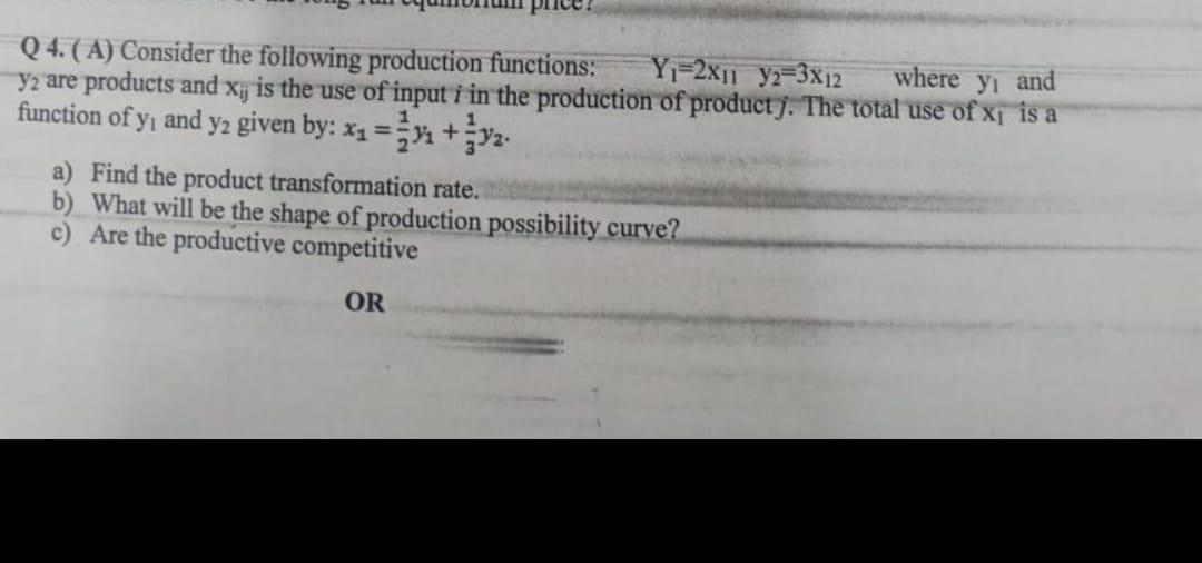Solved Q4. (A) Consider the following production functions: | Chegg.com