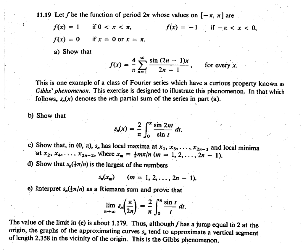 Solved 11.19 Let f be the function of period 2n whose values | Chegg.com