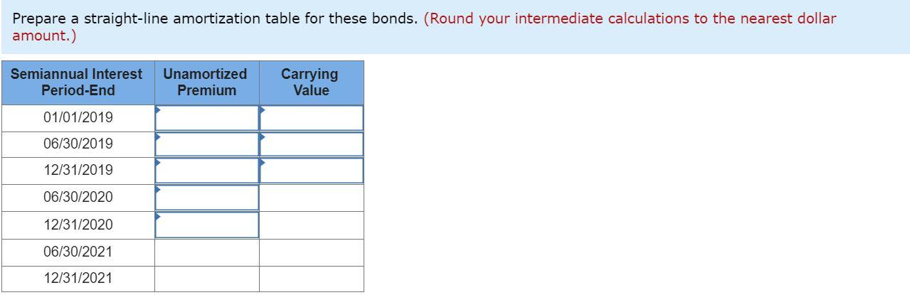 Solved Exercise 10-9 Straight-Line: Amortization of bond | Chegg.com