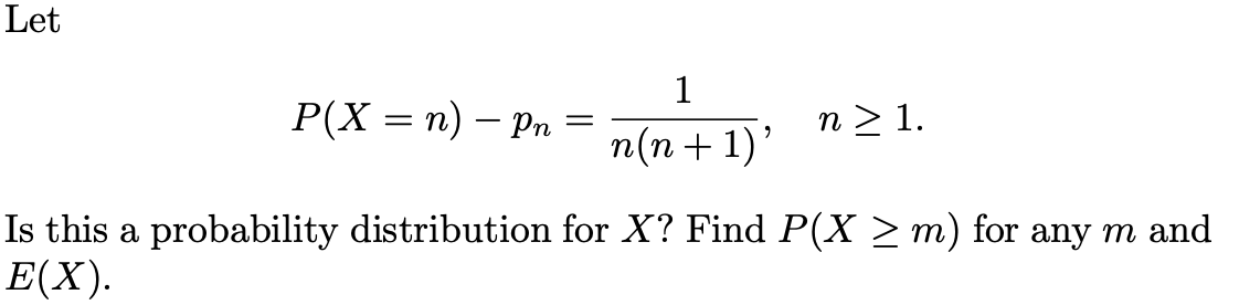 Solved Note: the displayed equation should read P(X=n) = p_n | Chegg.com