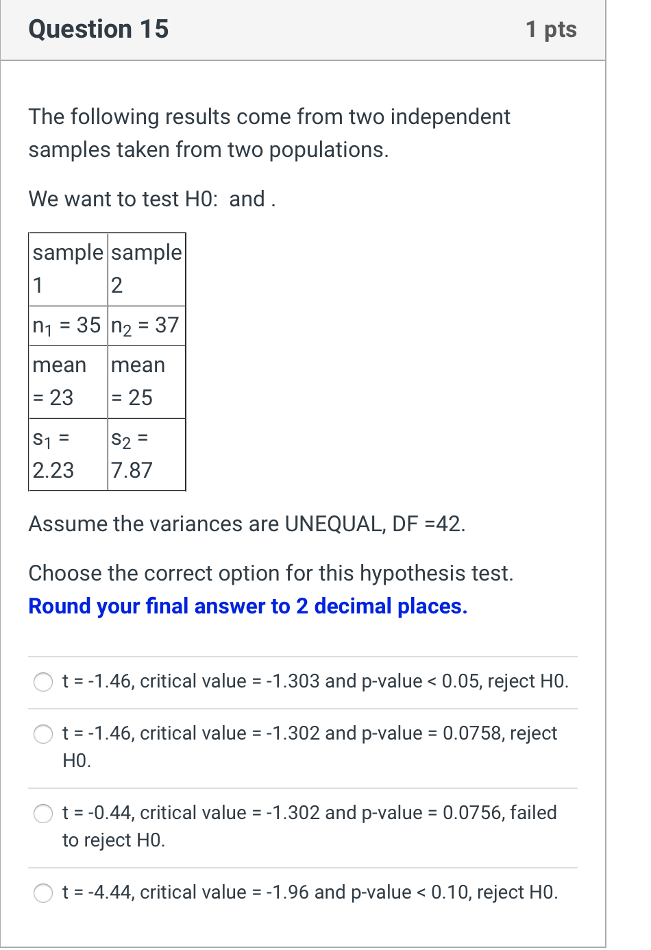 Solved The Following Two Samples Were Collected As Matched | Chegg.com