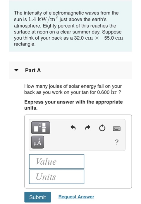 Solved The Intensity Of Electromagnetic Waves From The Sun | Chegg.com