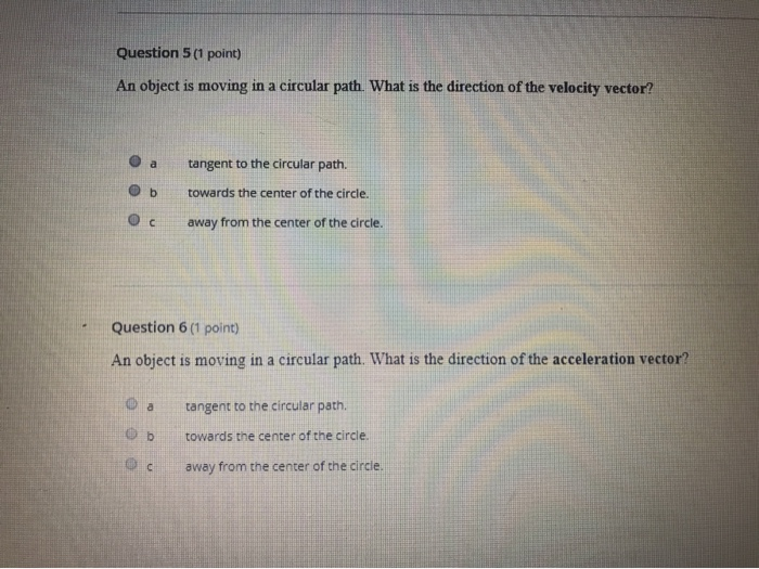 Solved Question 51 point) An object is moving in a circular | Chegg.com
