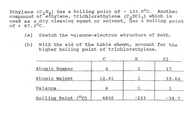 Solved Ethylene C2H4 has a boiling point of 103.9 c. Chegg