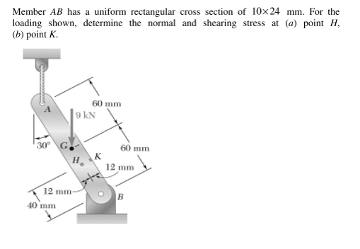 Solved Member AB has a uniform rectangular cross section of | Chegg.com