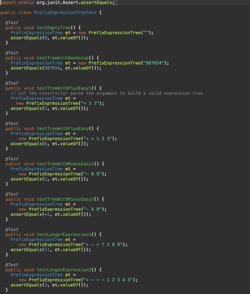 Solved . Using the code demo PrefixExpression Tree.java, add | Chegg.com