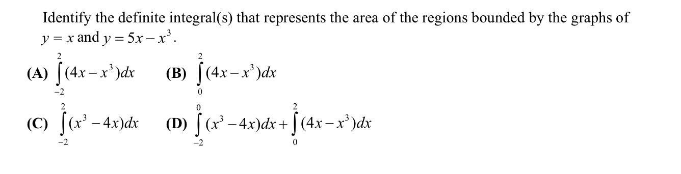 Solved Identify the definite integral(s) that represents the | Chegg.com