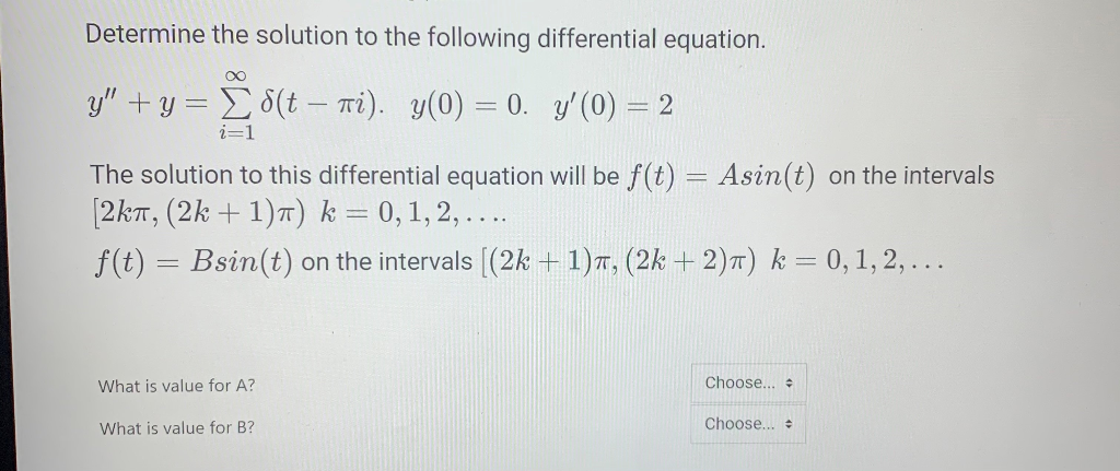 Solved Determine The Solution To The Following Differential | Chegg.com