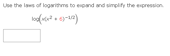 Solved Use the laws of logarithms to expand and simplify the | Chegg.com