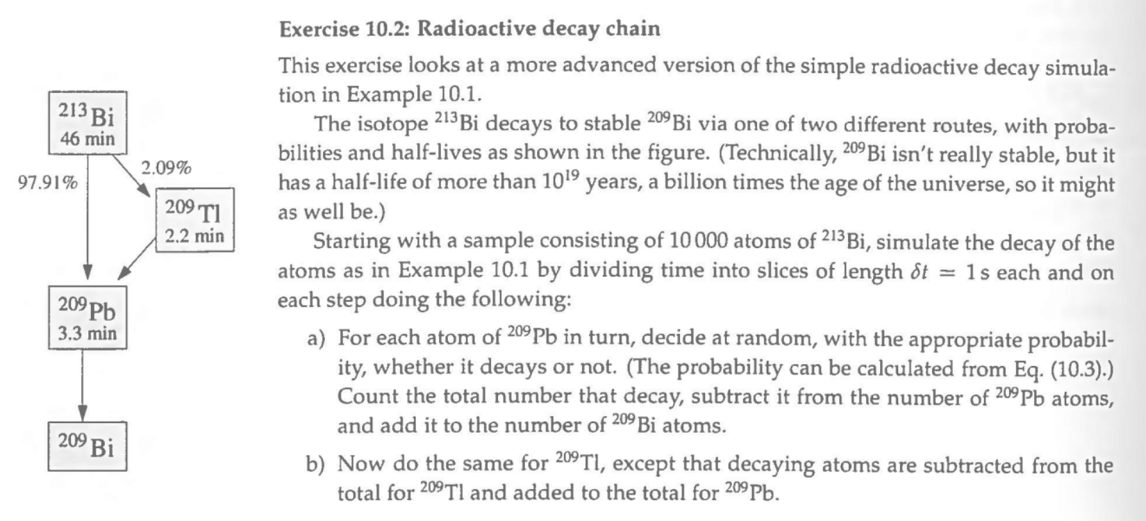 Solved Exercise 10.2 Radioactive decay chain This exercise