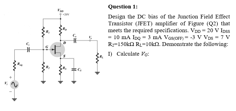 Biasing a jfet amplifier calculations