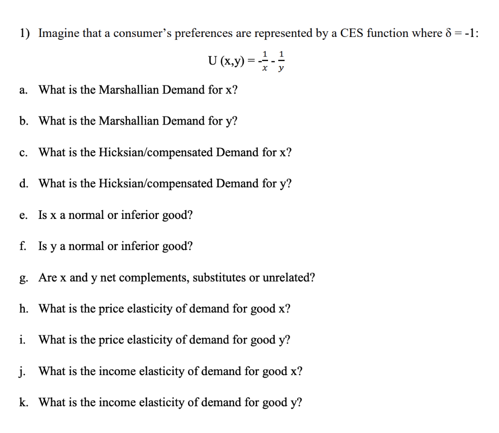 Solved 1 Imagine That A Consumer S Preferences Are Repre Chegg Com