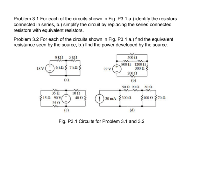 Solved Problem 3.1 For Each Of The Circuits Shown In Fig. | Chegg.com