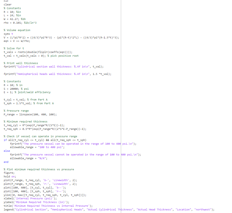 Solved How do i fix this output error in my code, in matlab | Chegg.com