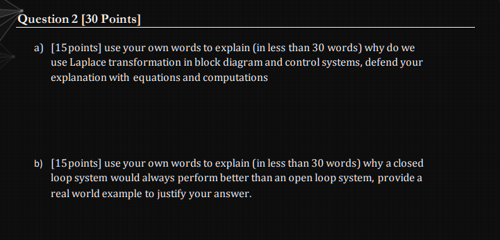 Solved Question 2 [30 Points] a) [15 points] use your own | Chegg.com