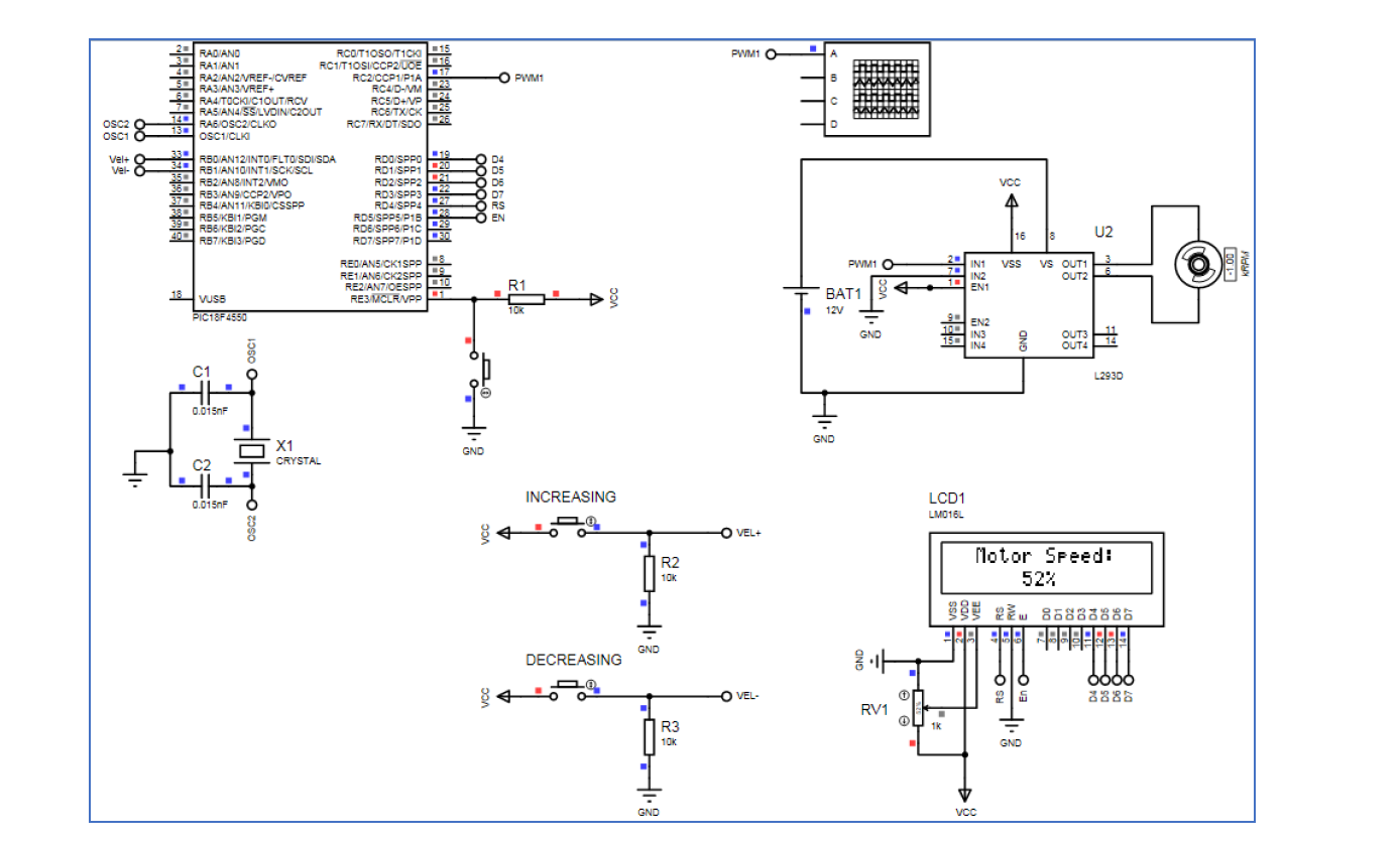 Solved Using PIC Microcontroller, design an open-loop speed Circuit Diagram