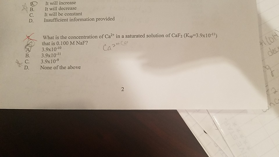 Solved It will increase It will decrease It will be constant | Chegg.com