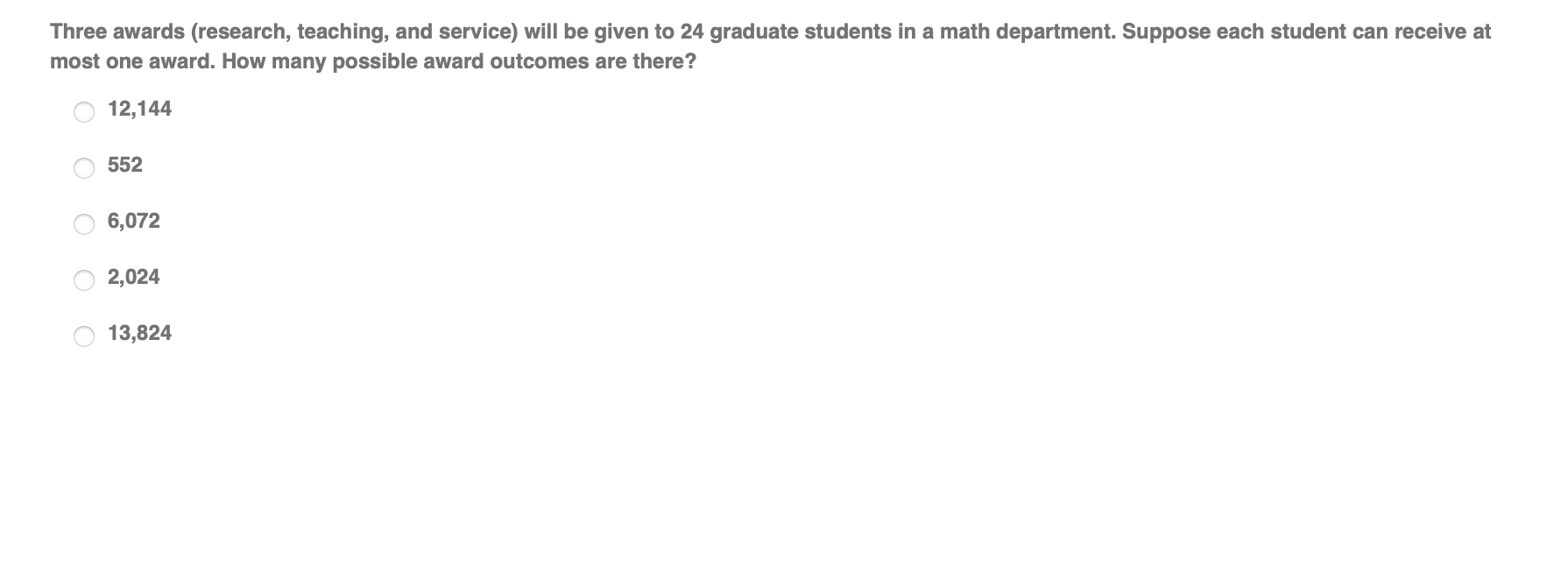 Solved Three Awards (research, Teaching, And Service) Will | Chegg.com