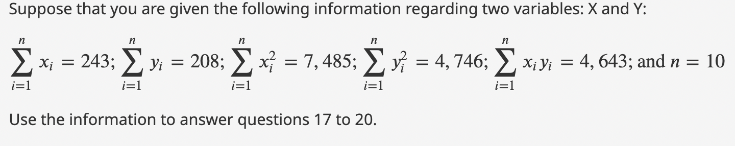 Solved 17 Calculate the standard deviation of variable X Chegg com