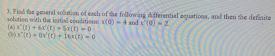 Solved 3. Find the general solution of each of the following | Chegg.com