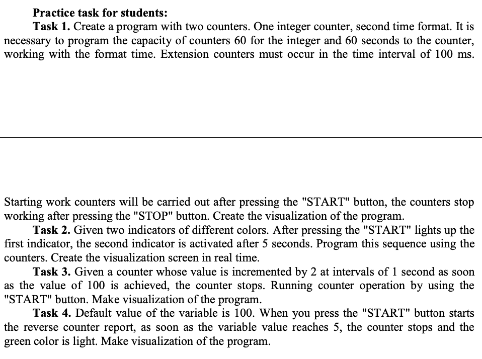 Practice task for students: Task 1. Create a program | Chegg.com