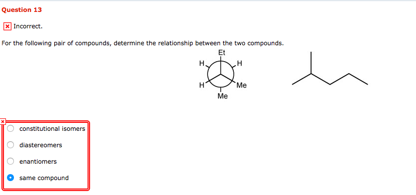 the correct relation between the following compounds is