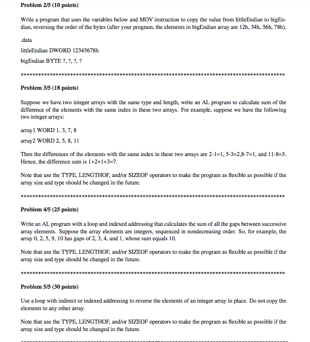 Solved Problem 2/5 (10 points) Write a program that uses the | Chegg.com