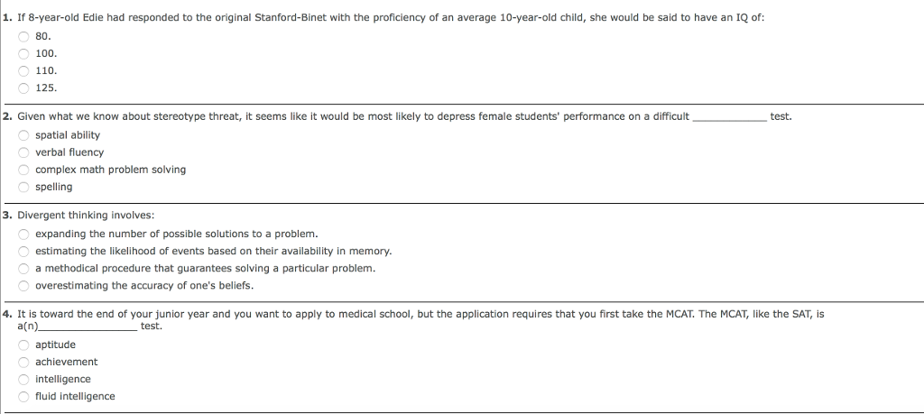 Solved 1. If 8-year-old Edie had responded to the original | Chegg.com