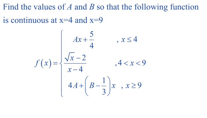 Solved Find The Values Of A And B So That The Following | Chegg.com