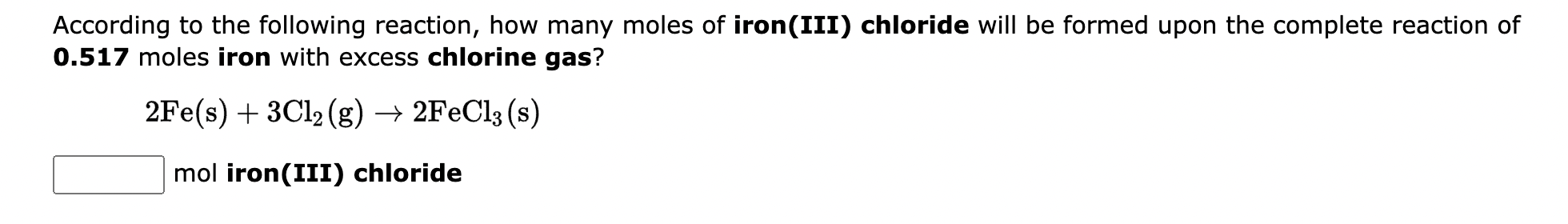 Solved According to the following reaction, how many moles | Chegg.com