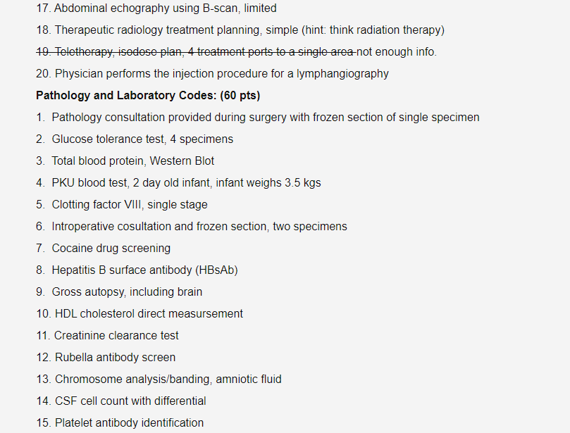 Solved Part 1: Code the following radiology procedures using | Chegg.com