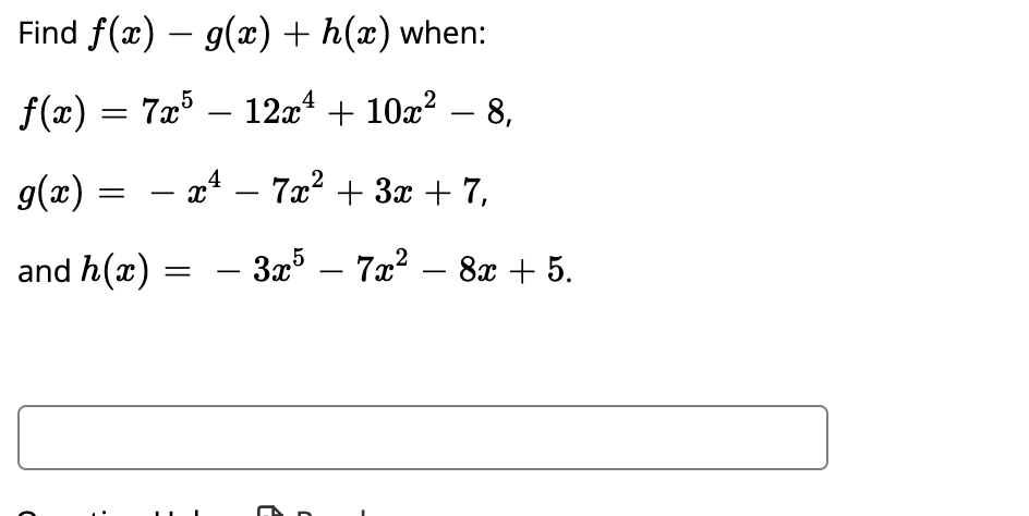 Solved Find Fx−gxhx When 