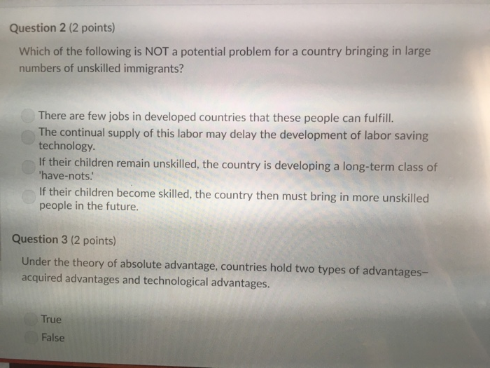 Solved Question 2 (2 points) Which of the following is NOT a | Chegg.com