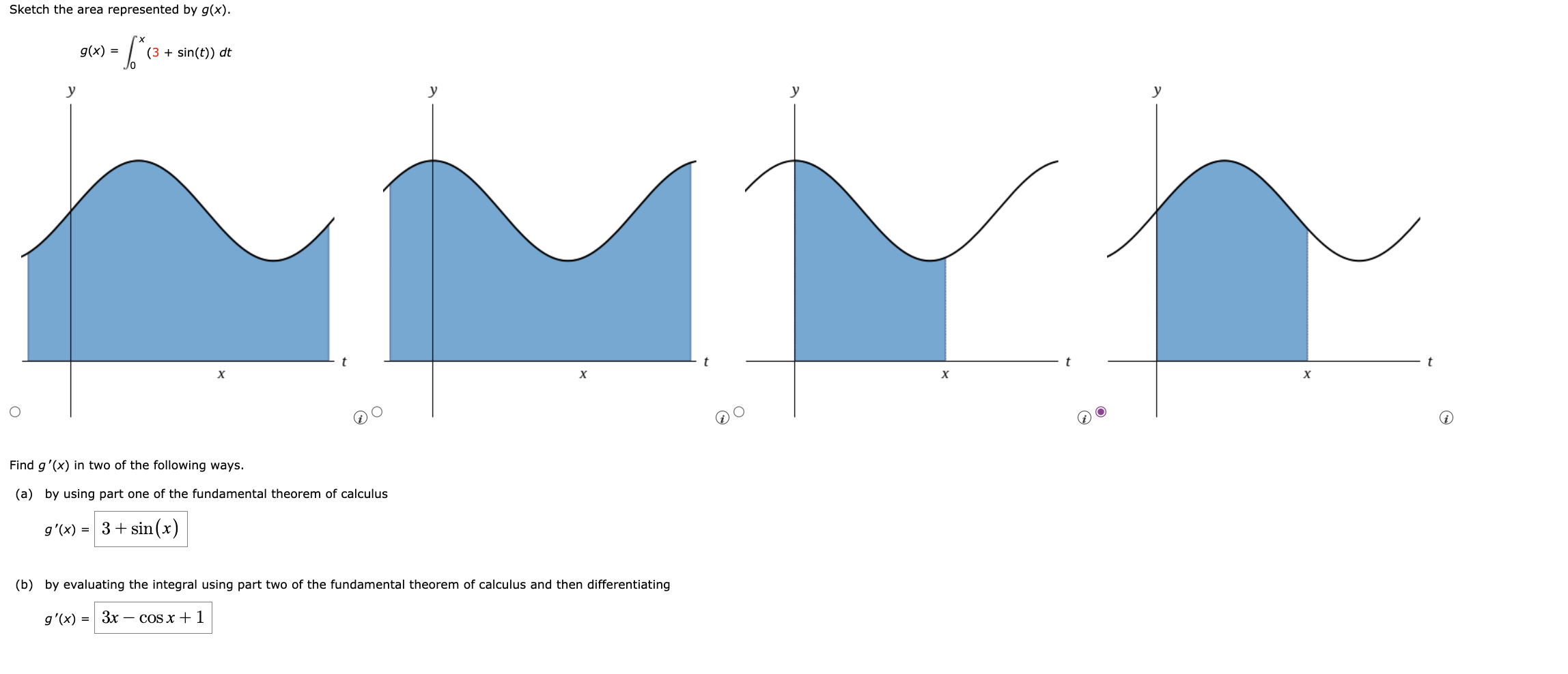 Solved Sketch The Area Represented By G X